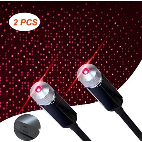 2Pcs USB Car Star Laser Lights Romantic Night Light Projector Indoor Atmospheres Decoration