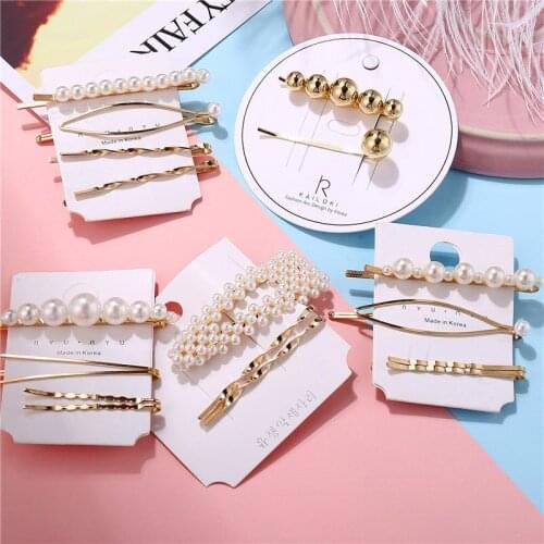 3Pcs/Set Pearl Metal Hair Clip Hairband Comb Bobby Pin Barrette Hairpin Headdress Accessories Beauty Styling Tools New Arrival