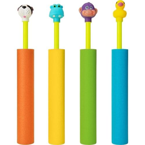 4pcs Water Gun Kids Summer EVA Foam Squirt Beach Toys Spray Pistol Waterpistool Children Outdoor Games Watergun With Animal Head