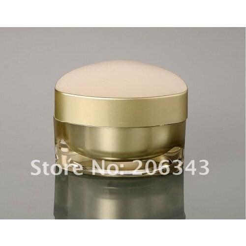 50G gold acrylic square shape cream bottle,cosmetic container,,cream jar,Cosmetic Jar,Cosmetic Packaging