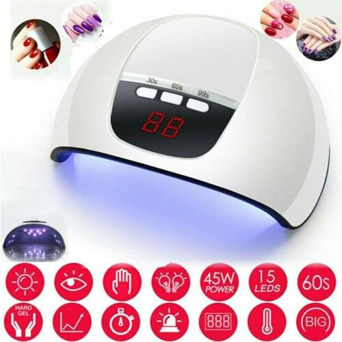 54W LED UV Nail Lamp Polish Dryer Gel Acrylic Curing Light 3 Timers Drying Lamp Machine For Gel Varnish Manicure Tool