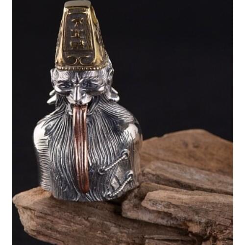 925 Sterling Silver Biker impermanence pendant Charm jewelry A4206