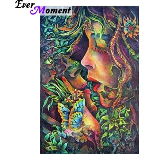 5D Diy diamond painting butterfly girl plant flower woman unique painting & calligraphy full diamond embroidery portrait ASF705
