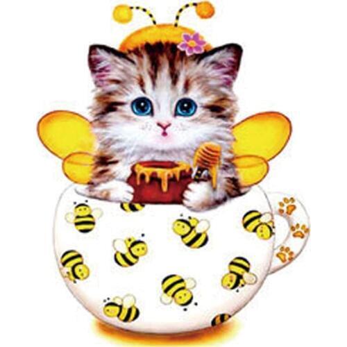 Diamond Dotz Painting Soft Canvas Cute Cat Full Round Drill DIY Mosaic Cross Stitch Handmade Embroidery Picture Kits Wall Décor