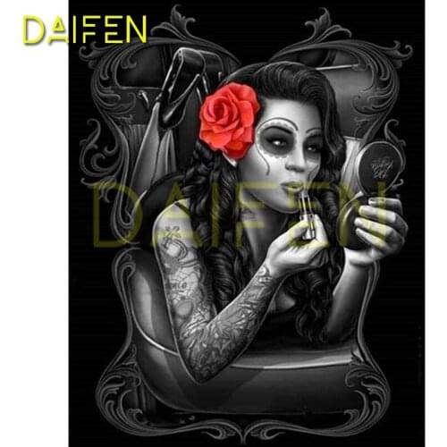 DIY Diamond mosaic Full Round Diamond painting Cross stitch High heel rose Full Square Diamond embroidery Woman mirror lipstick