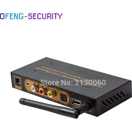 Wireless WiFi Audio Receiver with Deocder, 2.4-2.4835GHz Wireless Frequency