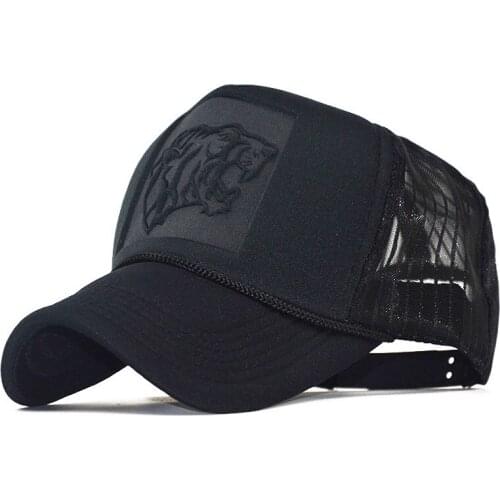 2021 Hip Hop Black leopard Print Curved Baseball Caps Summer Mesh Snapback Hats For Women casquette Trucker Cap hats for men