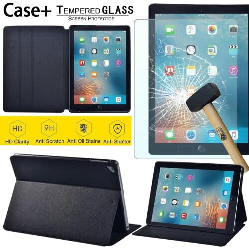 For Apple IPad Air 1 2/Air 3/Air 4 10.9 Inch Flip PU Leather Tablet Cover Case + Screen Protector Tempered Glass Protective Film