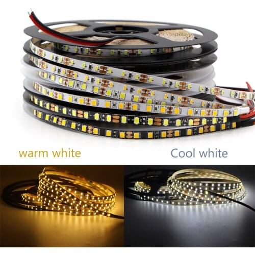 5mm pcb Width 2835 3014 SMD flexible led strip light 5m 120led/m Non-Waterproof ribbon tape lamp warm white DC 5v 12v lamp