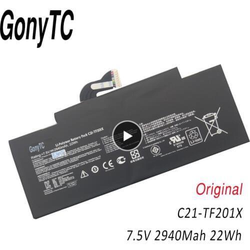 GONYTC 7.5V 22WH Original Tablet Battery for ASUS TF300 TF300T TF300TG TF300TL C21-TF201X Genuine Notebook Drop Ship