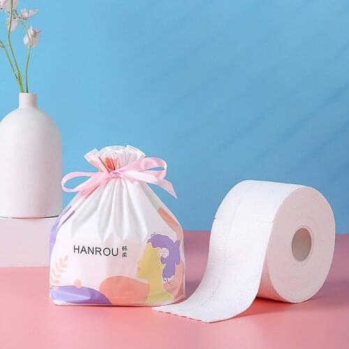 75 Pumping Disposable Roll-type Cotton Facial Cleansing Towel Dry Wet Wipes Beauty Towel Makeup Remover Skincare Roll Paper