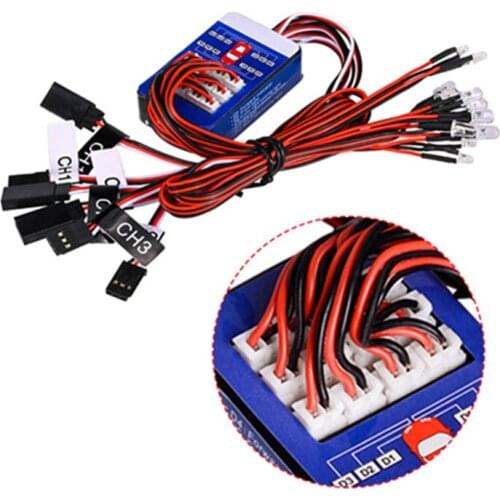 Imulation Flash Light 12 LED Lighting Kit Steering Brake Simulation Flash Light 1/10 Remote Control RC Car Tamiya HSP Traxxas