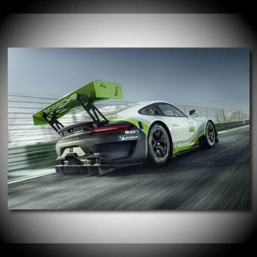 Racing Car Porsches 911 GT3 R Sport Car Wall Art Posters and Prints Modern Canvas Paintings for Living Room Decor