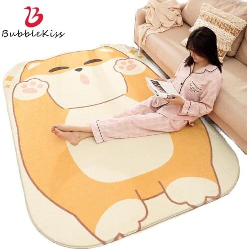 Bubble Kiss New Lamb Wool Home Living Room Floor Mat Carpet Non-Slip Bedroom Bedside Blanket Children Cartoon Crawling Mat Rug