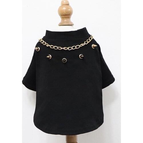 Puppy Summer Clothes Rivet Pet Dog Clothes T-shirt Vest for Small Dogs Bulldog Dog Clothes Pure Cotton Dog Clothes Gift Necklace