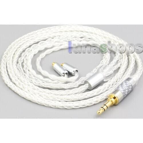 LN006576 3.5mm 2.5mm 4.4mm XLR 8 Core Silver Plated OCC Earphone Cable For Shure se535 se846 Se425 Se315 Se215 MMCX
