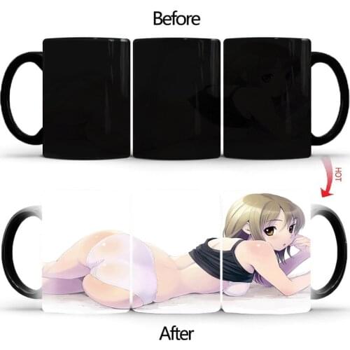 Rated soft sweet butt pink girls mug cute cartoon anime belle cups mugs glass birthday memorial day present kids friend BSKT-006