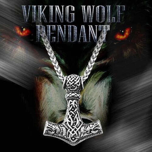 Beier Stainless steel thors hammer mjolnir pendant necklace viking scandinavian norse man punk rock Vintage jewelry BP8-385