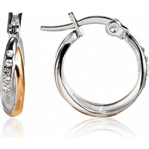 Simple Zircon Circle Temperament Earring Titanium Steel Jewelry For Woman Gift Drop Shipping