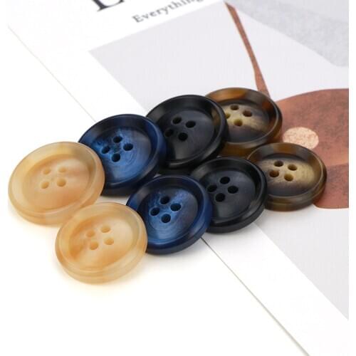 Round 15/18/20/23/25/28/30mm Resin Plastic Sewing Buttons 4 Holes Suit Coat Sweater Shirt Crafts Scrapbook Accessories