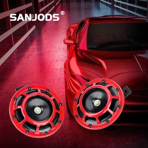SANJODS Hella Super Loud Compact Electric Blast Tone Air Horn 12V 115DB for Car Motorcycle Truck Van SUV 2pcs