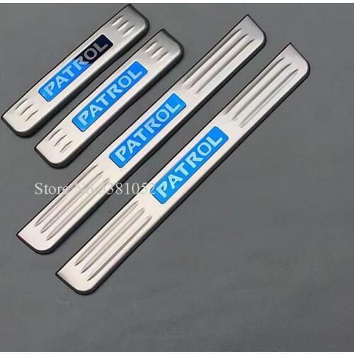 Car Styling For Nissan Patrol Y62 2012-2019 Accessories Stainless Steel Door Sill Protector Scuff Plate Cover Trim Sticker