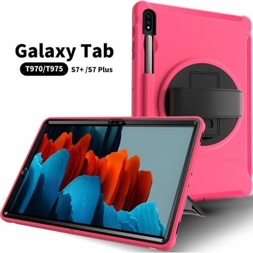 Heavy Duty Shockproof Hard Rugged Protective Stand Case Cover for Samsung Galaxy Tab S7 Plus 12.4 Inch 2020 SM-T970 SM-T975/T976