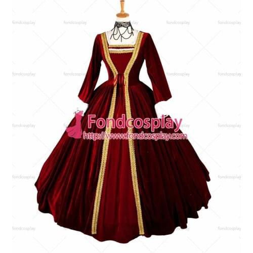 Victorian Rococo Medieval Gown Ball Dress Gothic Punk Velvet Cosplay Costume Tailor-made[G1330]