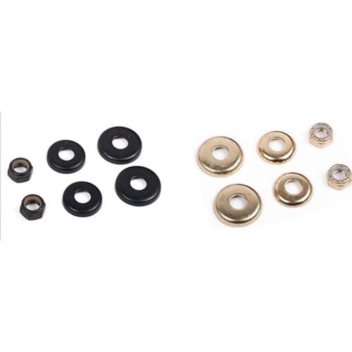 4pcs Longboard Skateboard Bushings Washers Cup With Nuts Rebuild Tools Replacement Parts Bushings Trucks Black / Golden