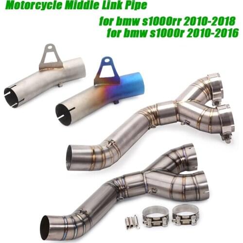 Motorcycle Middle Link Pipe Escape 61mm Exhaust Muffler Pipe Silencer System Silp on for BMW S1000rr 2010-2018 S1000R 2010-2016