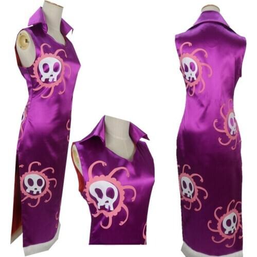 Japan anime one piece Boa Hancock Cosplay Costume Cheongsam dress for female high qualtity