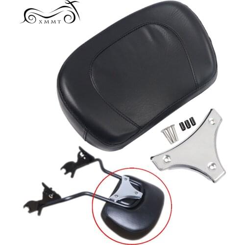 Rear Passenger Sissy Bar Backrest Pad W/Bracket For Harley Touring Road King Electra Glide FLHX FLHTCU Ultra Classic 1997-2018