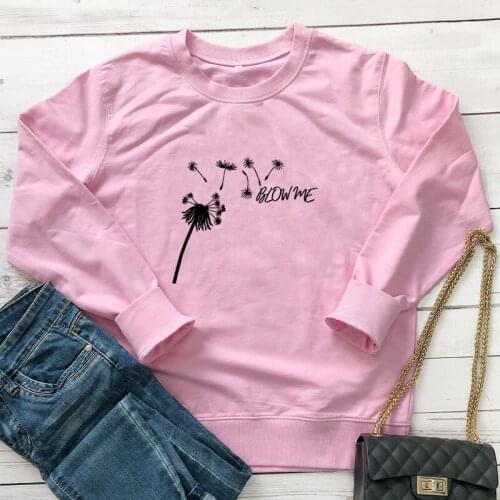 Blow Me Dandelion Sweatshirt Aesthetic Women Wild And Free Graphic Pullovers Trendy Jumper Free Spirit Sweatshirts Streetwear