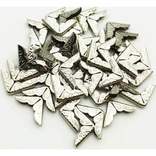 100PCS/Lot 14X14X2mm Silver Metal Book Corners For Photo Albums Menus Folders DIY Scrapbooking Decor Corner Protectors WD0296
