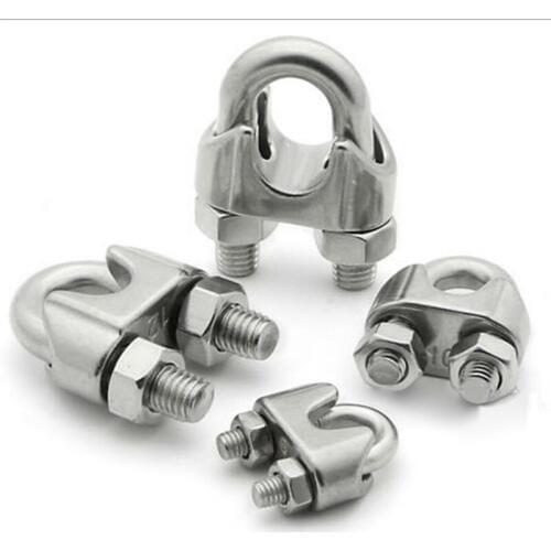2PCS M16 Wire Rope Clip 304 Stainless Steel U-type Wire Rope Clamps Cable Clamp Rigging Hardware high clamp load pull Rope