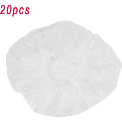 20pcs Hair Salon Disposable Clear Spa Hair Salon Home Shower Bathing Caps Convenient Use Women/Men bathroom shower product
