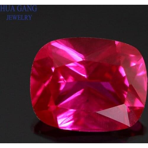 5# Red Stone Baguette Shape Princess Cut Synthetic Corundum Gems stone For jewelry Size 5x7~13x18mm Free Shipping