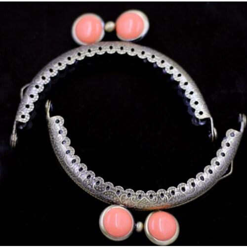 50PCS 8.5cm Embossed Ruffled Purse Bag Frames Arch Metal Kiss Clasps Clutch Buckle Orange Oblate Handbag Handle Luggage Hardware