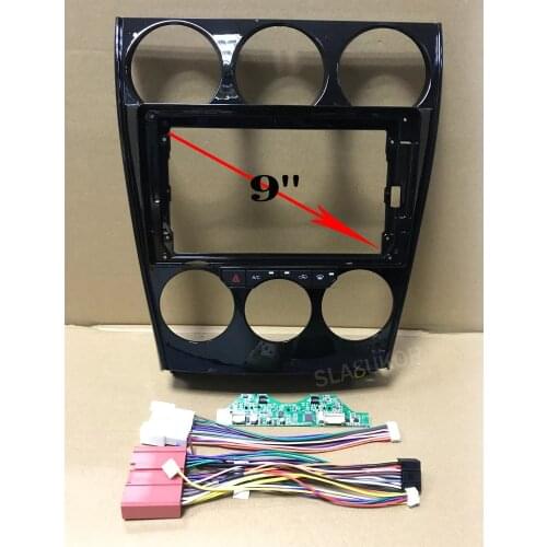 9" Car Frame Fascia For Mazda 6 2004-2015 Stereo Panel Dash Double Din Frame Air Conditioning Work Built-in Canbus Power cable