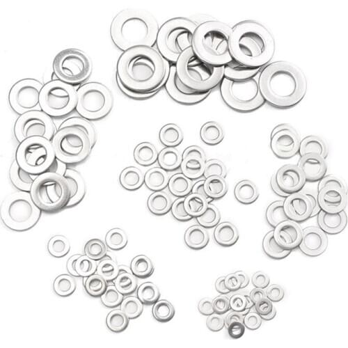 Promotion! 105pcs 304 Flat Stainless Steel Washers M3 M4 M5 M6 M8 M10 for Screws Repair Kit Tool