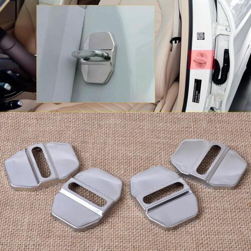 Beler 4Pcs Car Door Lock Buckle Cap Protector Striker Cover for Mercedes Benz B C E ML SLK Class GLK300 W164 C260 Chrysler 300c