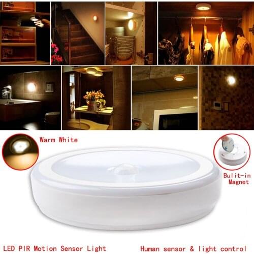 NEW 6LED Wireless Motion Sensor Activated Light Control Nightlight Lamp 2800-3200k / 5500-6500k W/Magnet For Corridor Bedroom