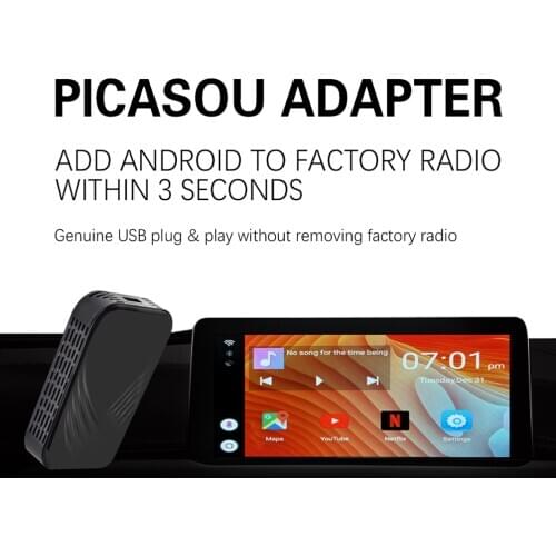 Carplay AI BOX 4+32G Wireless CarPlay Activator Plug and Play PICASOU Adapter for Apple Android Video Mirrorlink