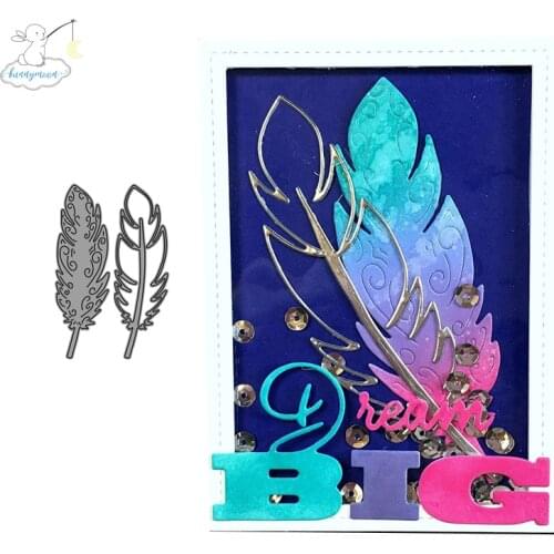 2020 New Arrival feathers Metal Cutting Dies 3D DIY Scrapbooking Carbon Sharp Craft Die Photo Invitation Cards