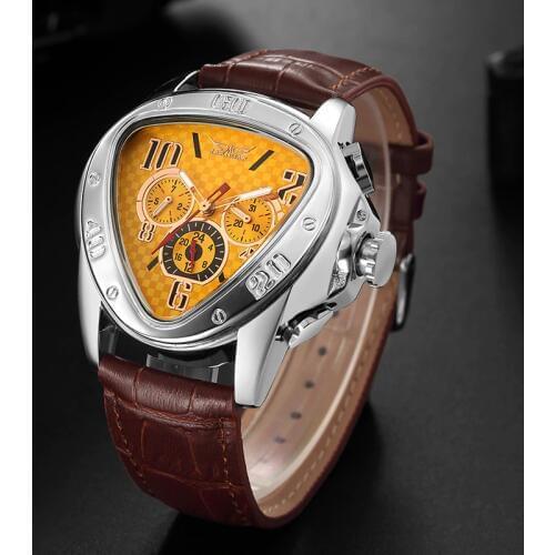 2018 JARAGAR Men Luxury Mechanical Watch Mens Self Winding Sport Watches Man Fashion Leather Strap Wristwatch Relogio Masculino