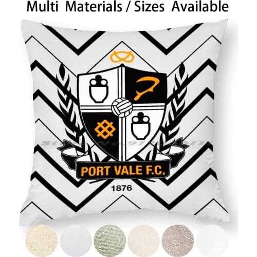 Port Vale Pillow Case Throw Pillow Cover Cotton Linen Flax Port Vale Afc Football Club English England Blue Red Two Efl