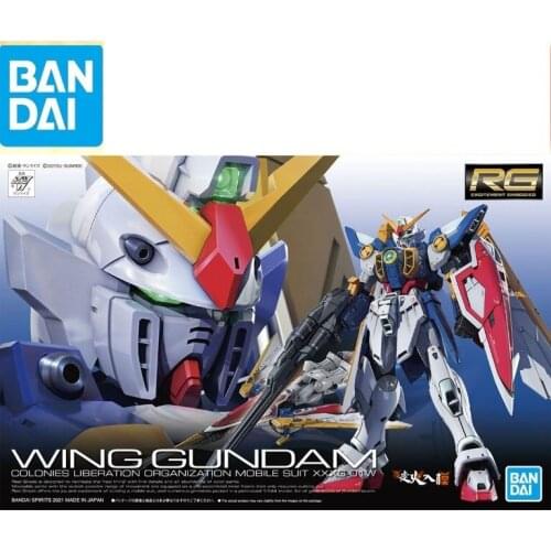 Japaness Bandai Gundam Model RG 1/144 WING GUNDAM TV Ver. Assemble Model Action Figures