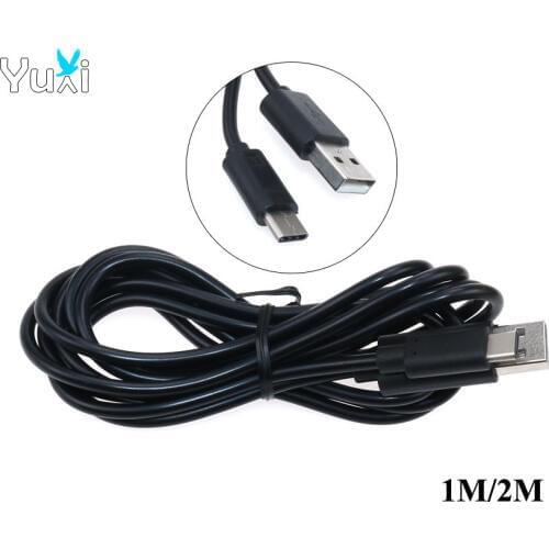 YuXi 1M 2M Black & White USB Charger Cable Power Supply Data Cord Line for Switch NS Game Console Type C Charging USB Wire