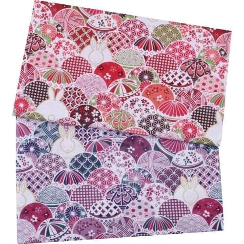 Red Purple Japanese Bronzing Cotton Fabric For DIY Patchwork Cloth Sewing Clothing and Accessories Needlework