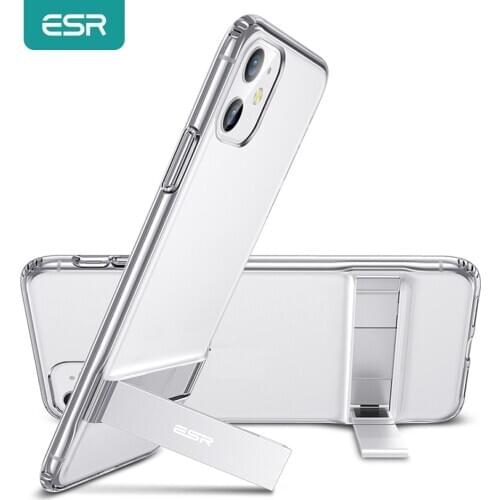 ESR Metal Kickstand Case for iPhone 11 Pro Max SE 2020 8 7 Vertical Stand Soft TPU Bumper Case Cover for iPhone 11 XS Max XR